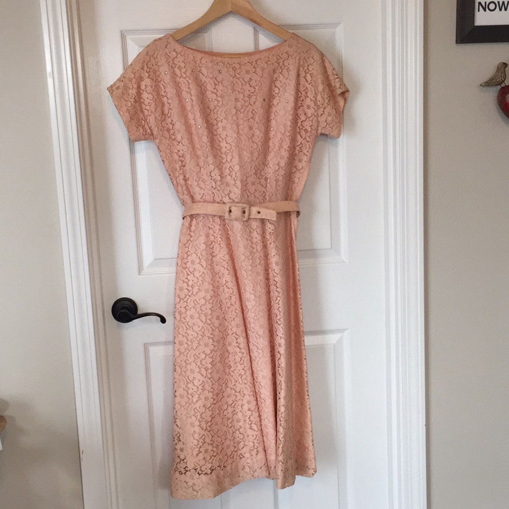 Vintage pink lace dress